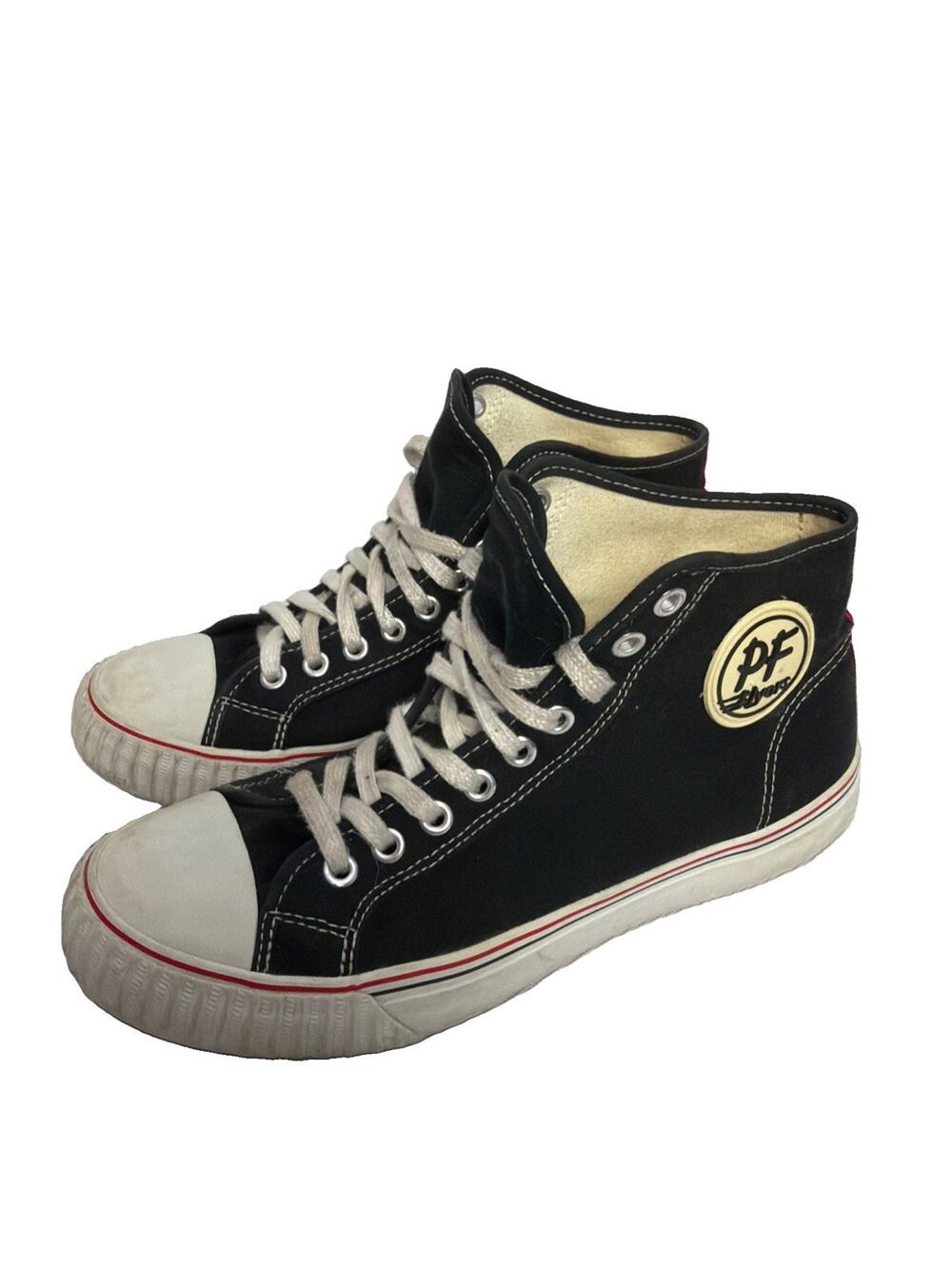 PF Flyers Center Hi Men's Size 8 Blac Canvas High Top Shoes Lace Up Sneakers